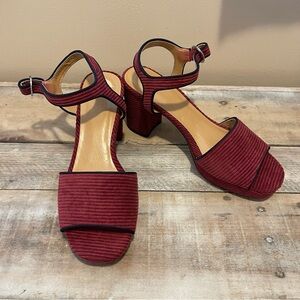 Urban Outfitters Arlo Corduroy Platform Heel Sandals Shoes